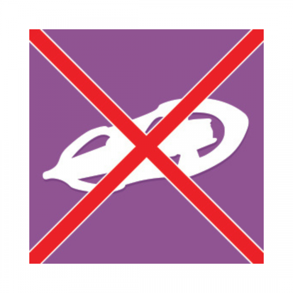 Panneau raquette rectangle Dibon 14x14cm Interdit aux raquettes REC-DIB-229